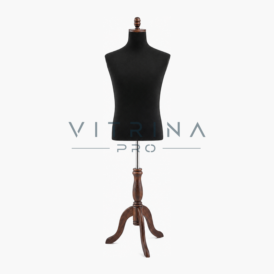 Mannequin de couture professionnel homme avec support en bois pour atelier de couture et boutique