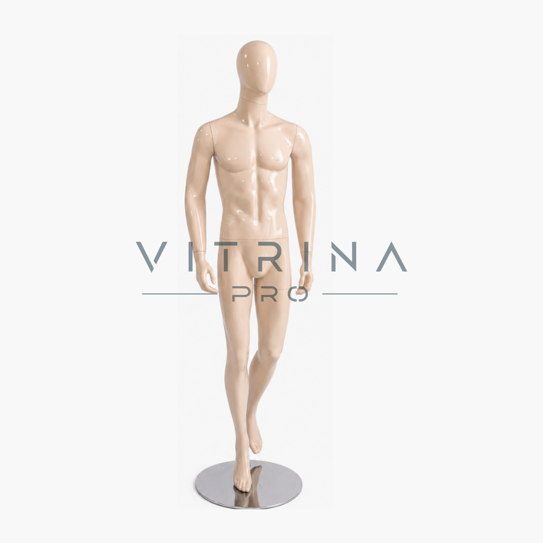 Mannequin homme en polyester avec support métallique pour boutique et vitrine