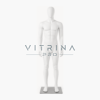 Mannequin homme en plastique mat premium avec support métallique pour boutique et vitrine