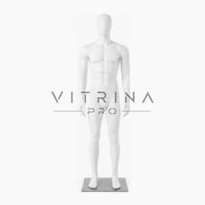 Mannequin homme en plastique mat premium avec support métallique pour boutique et vitrine