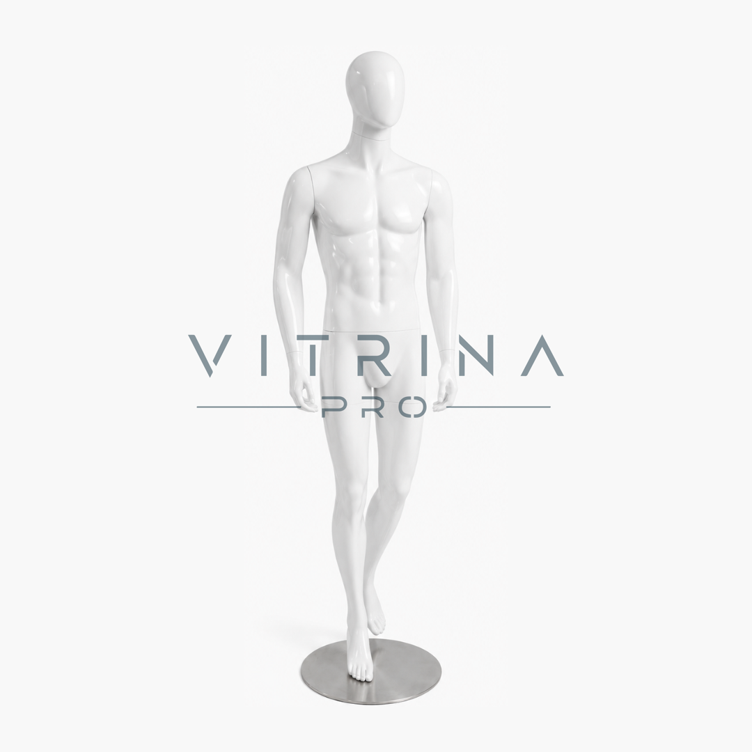 Mannequin homme en polyester avec support métallique pour boutique et vitrine
