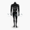 Mannequin homme sans tête en polyester premium noir avec support métallique