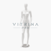 Mannequin vitrine femme en polyester blanc avec support métallique pour boutique et showroom