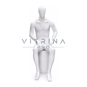 Mannequin vitrine homme assis en polyester
