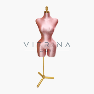Buste de couture femme rose poudré métallisé avec trépied