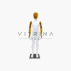 Mannequin de vitrine enfant blanc laqué doré 140 cm