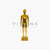 Mannequin de vitrine enfant doré chrome 140 cm