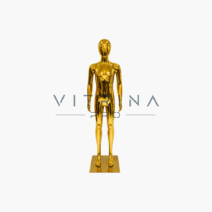 Mannequin de vitrine enfant doré chrome 140 cm