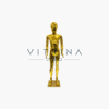 Mannequin de vitrine enfant doré jaune chrome 140 cm