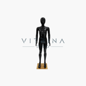Mannequin de vitrine enfant noir laqué 140 cm