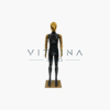 Mannequin de vitrine enfant noir laqué doré 140 cm
