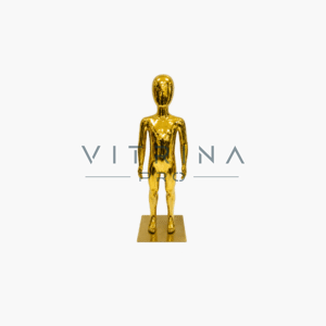 Mannequin de vitrine enfant doré chrome 90 cm