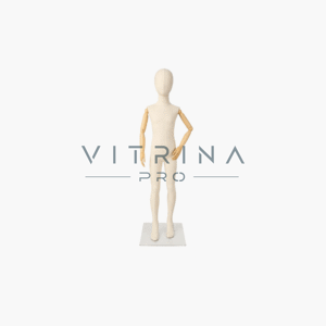 Mannequin de vitrine enfant couture 130 cm en lin beige