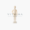 Mannequin de vitrine enfant couture 145 cm en lin beige