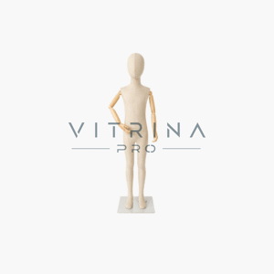 Mannequin de vitrine enfant couture 145 cm en lin beige