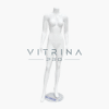 Mannequin de vitrine femme sans tête blanc laqué