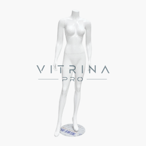 Mannequin de vitrine femme sans tête blanc laqué