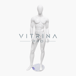 Mannequin de vitrine homme athlétique blanc en polyester