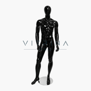 Mannequin de vitrine homme athlétique noir en polyester