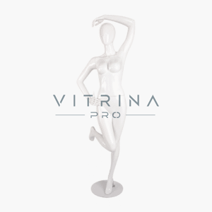 Mannequin de vitrine femme blanc laqué en polystyrène