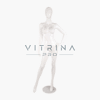 Mannequin de vitrine femme blanc laqué en polystyrène