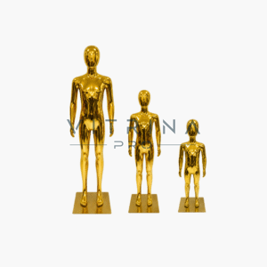 Mannequins de vitrine enfant doré chrome 90 110 et 140 cm