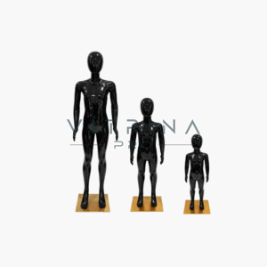 Mannequins de vitrine enfant noir laqué 90 110 et 140 cm