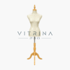 Buste de couture femme avec trépied en bois naturel