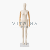 Mannequin de couture complet avec tête et bras articulés en bois