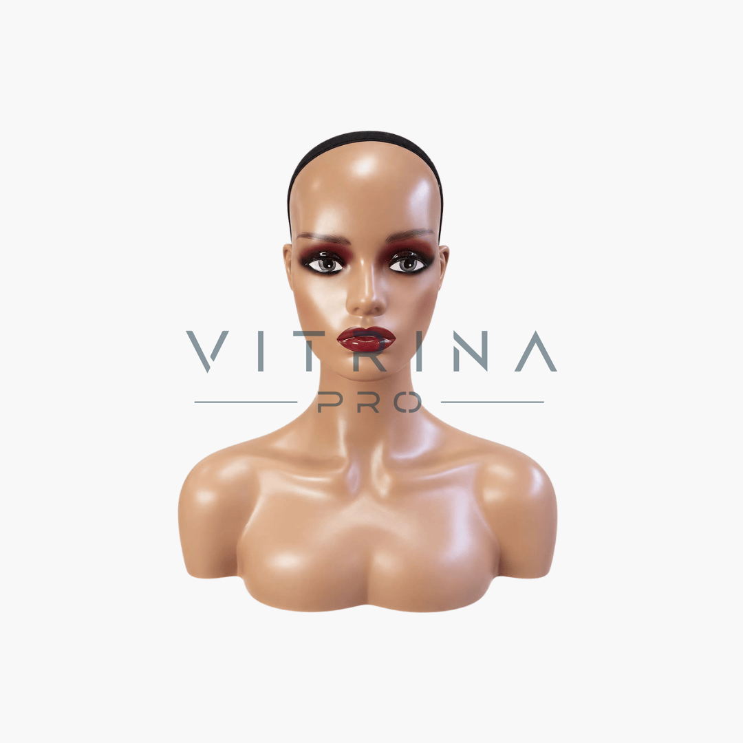 Buste mannequin femme réaliste pour perruques et accessoires