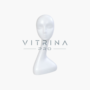 Tête de mannequin abstraite avec yeux sculptés et cou long
