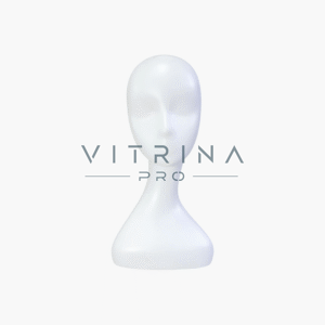 Tête de mannequin femme en fibre de verre blanc